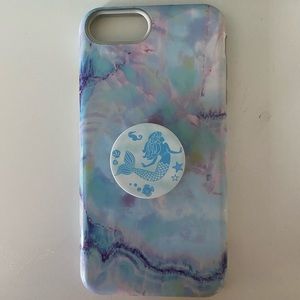 iPhone 8plus phone case and mermaid pop socket